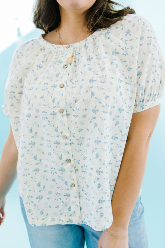 *Annika Floral Button Down Blouse - Lettie Boutique