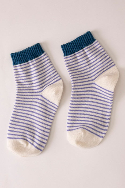 Striped Crew Sock (5 Colors) - Lettie Boutique