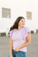 Annie Ruffle Sleeve Top in Lilac