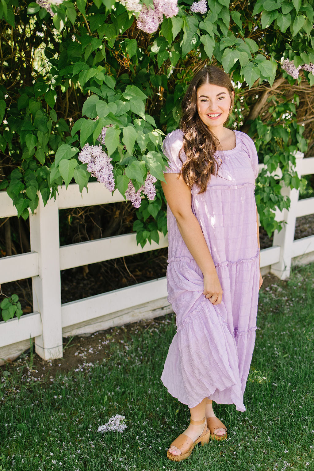 Lavender Haze Textured Maxi Dress in Lilac