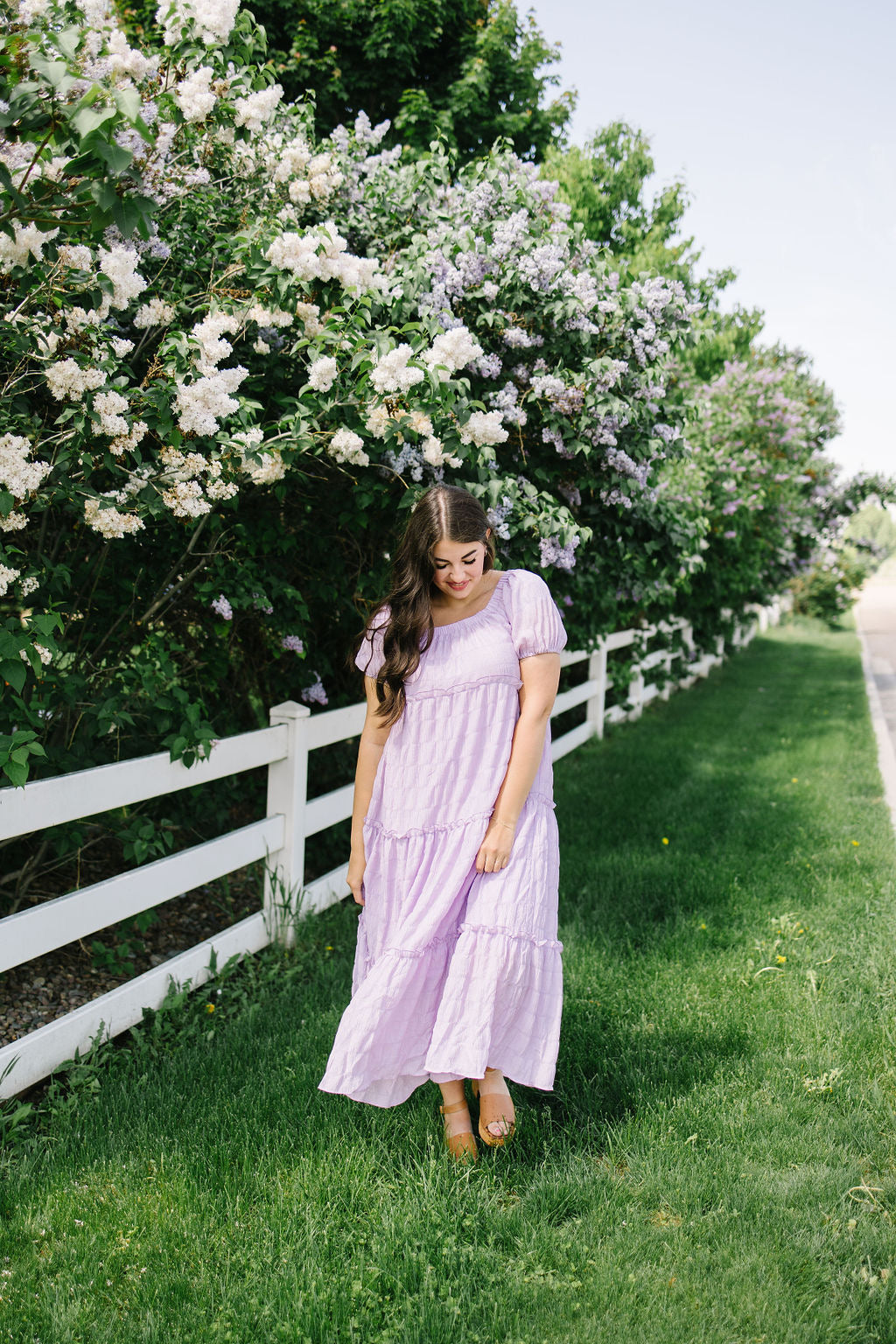 Lavender Haze Textured Maxi Dress in Lilac