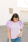 Annie Ruffle Sleeve Top in Lilac