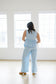 *Jack Gingham Wide Leg Pants in Blue - Lettie Boutique