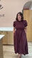 Autumn Plaid Dress in Burgundy