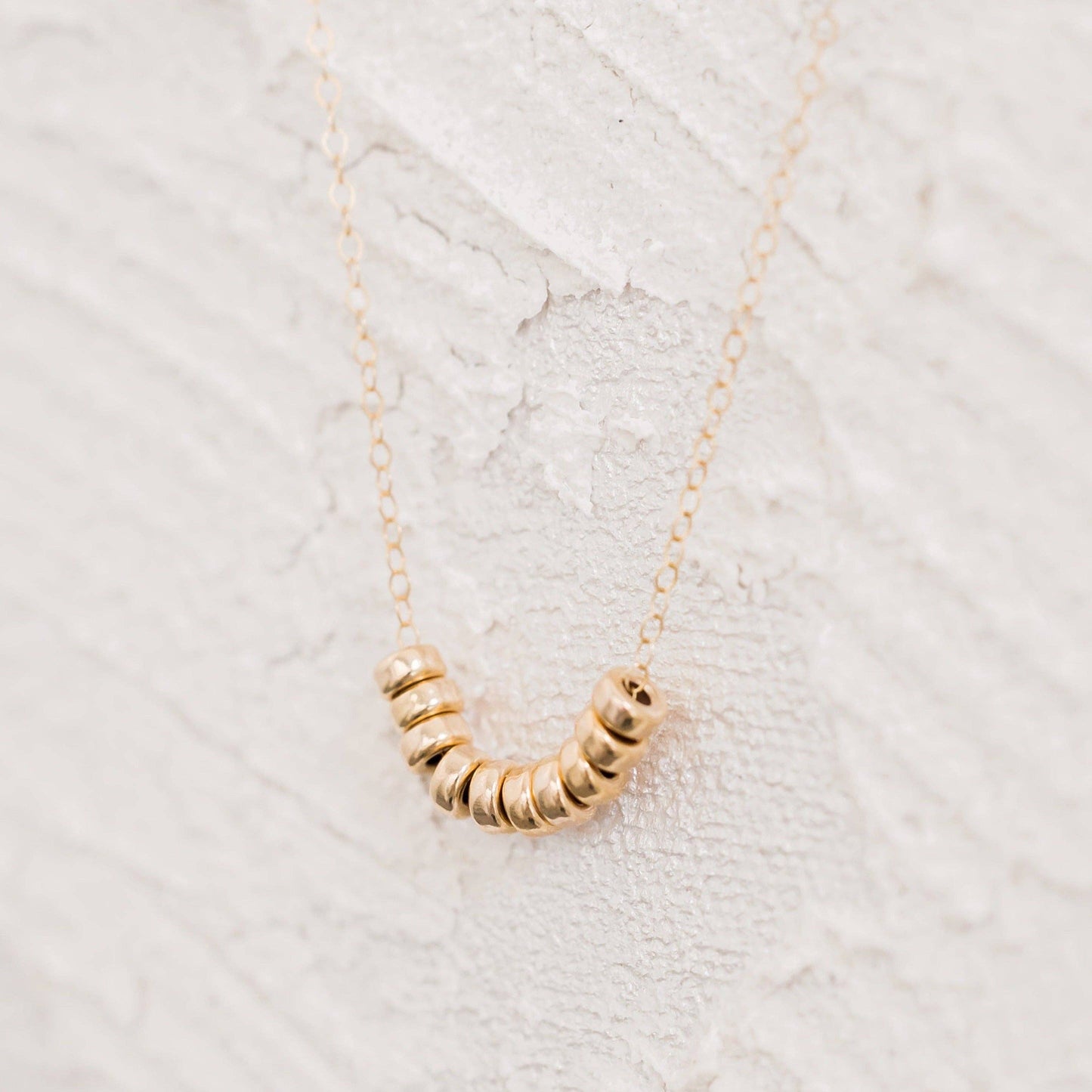 Roundel Bead Necklace- Gold Filled