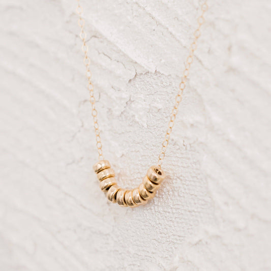 Roundel Bead Necklace- Gold Filled