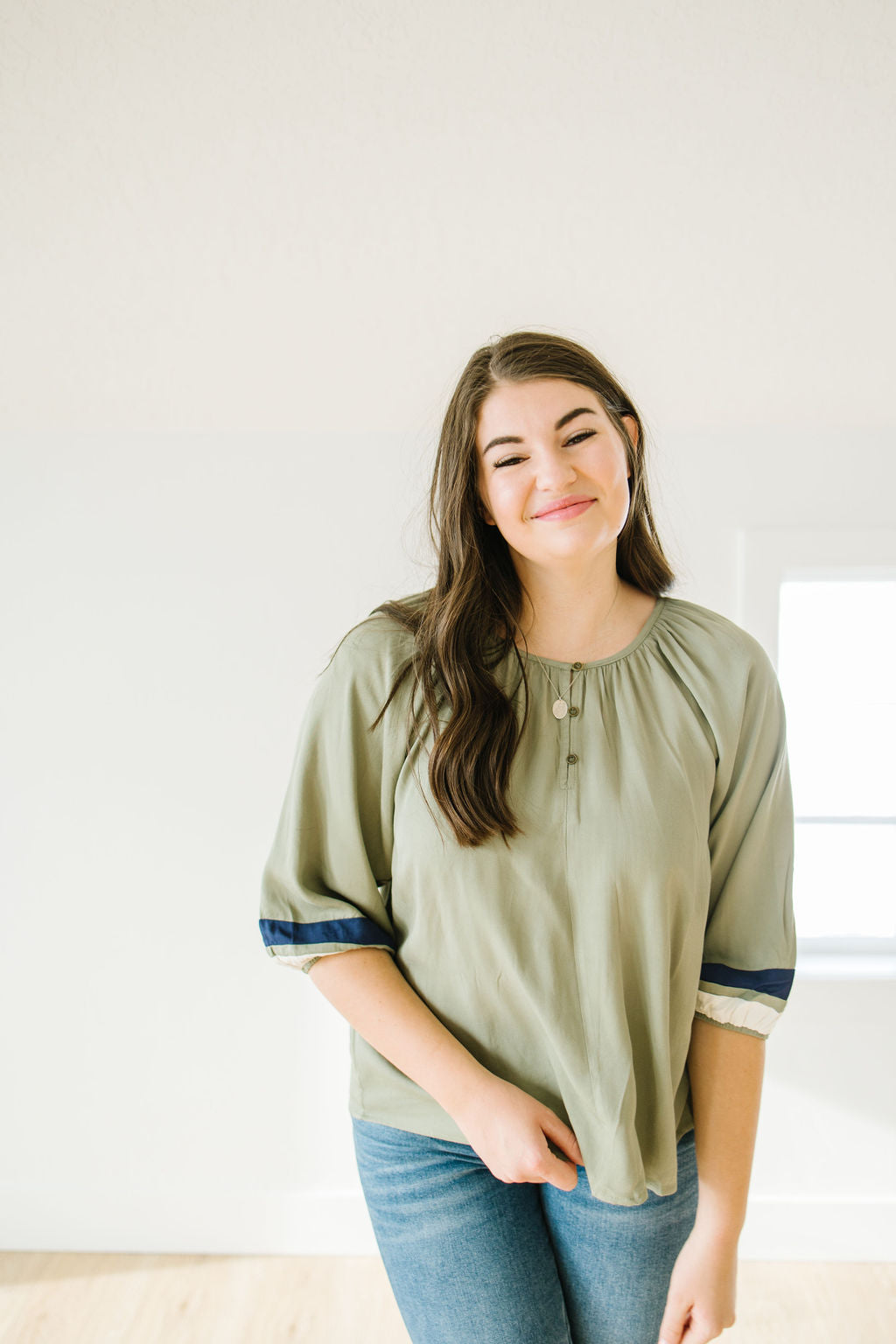Kaitlyn Button Up Blouse in Sage