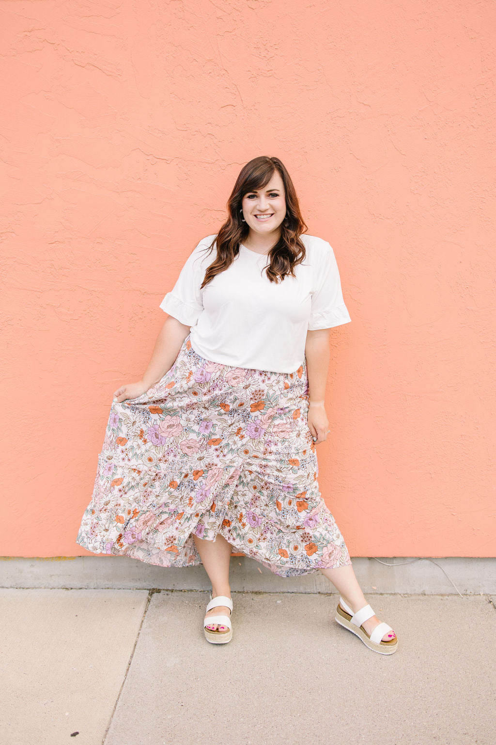 Maeli Maxi Skirt in Pink Floral +Plus Exclusive+ - Lettie Boutique