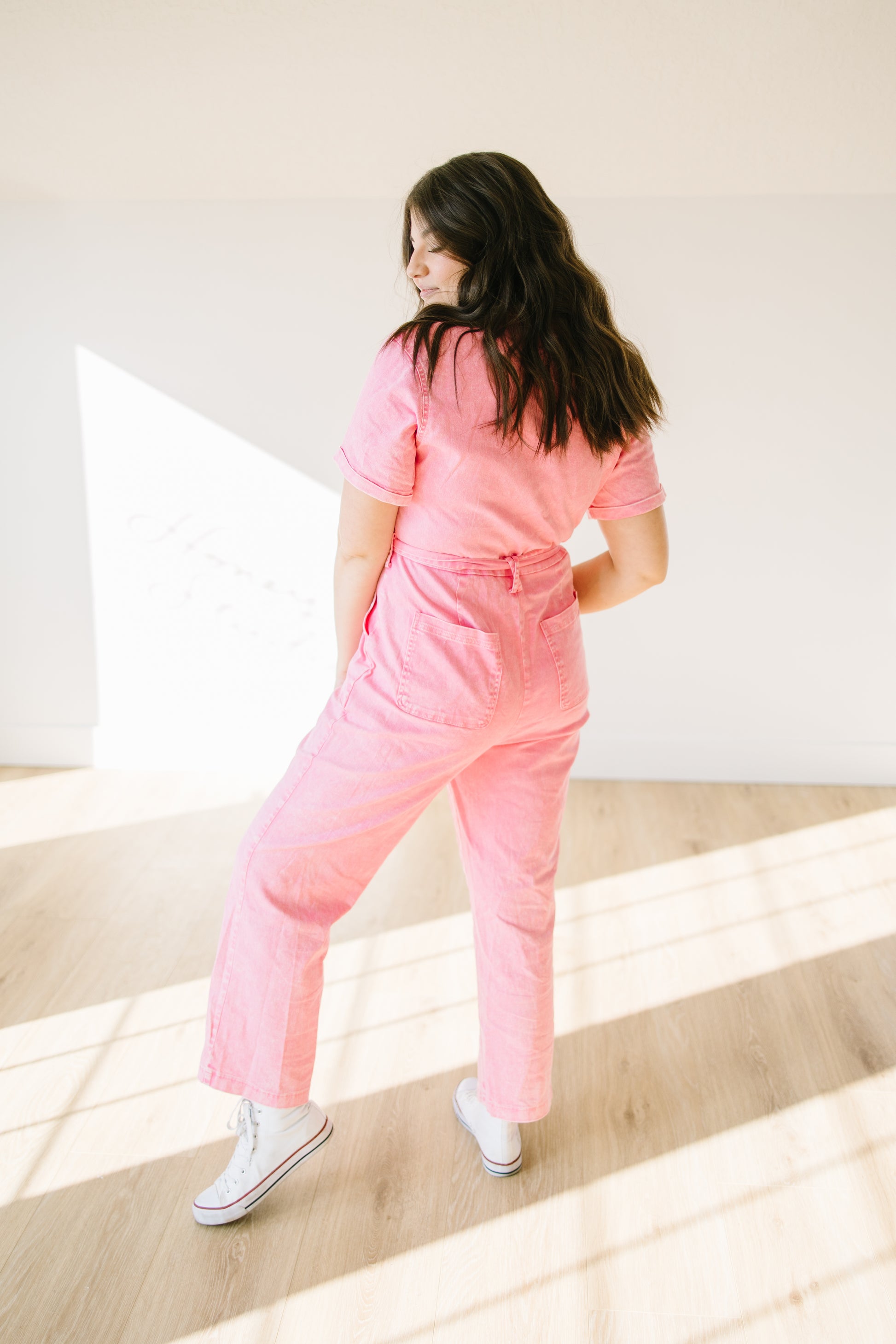 Daisy Utility Jumpsuit in Pink - Lettie Boutique