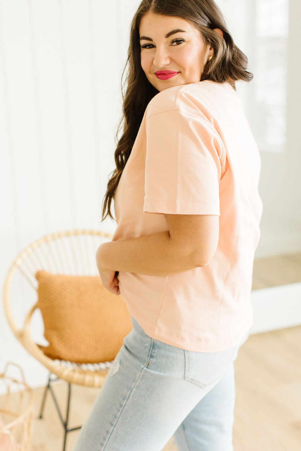 Forever Oversized Tee in Peach