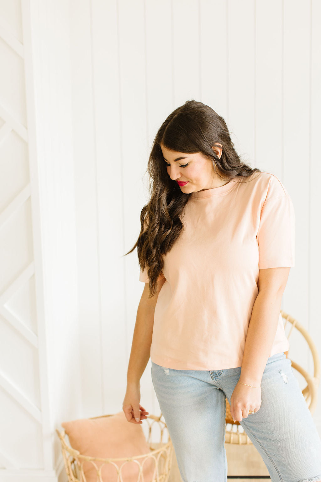 Forever Oversized Tee in Peach
